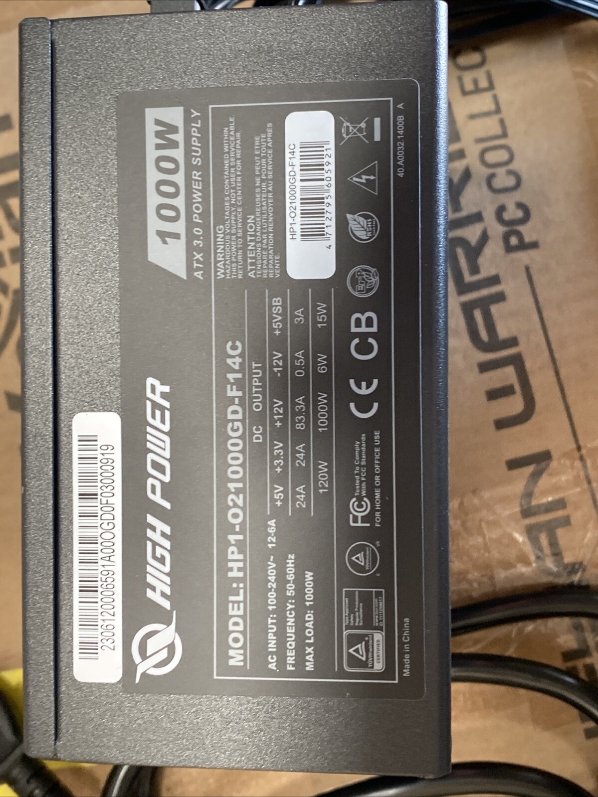 High Power HP1-O021000GD-F14C 1000W ATX Power Supply Support RTX4090