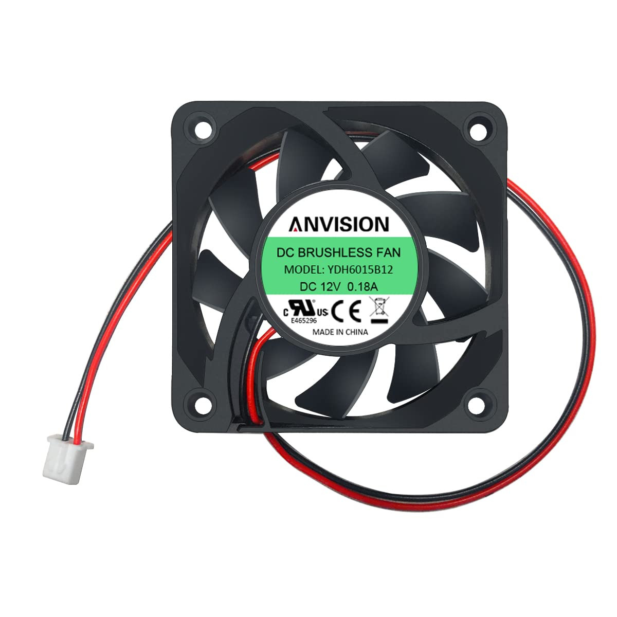 ANVISION 60Mm X 15Mm DC 12V Brushless Cooling Fan, Dual Ball Bearing