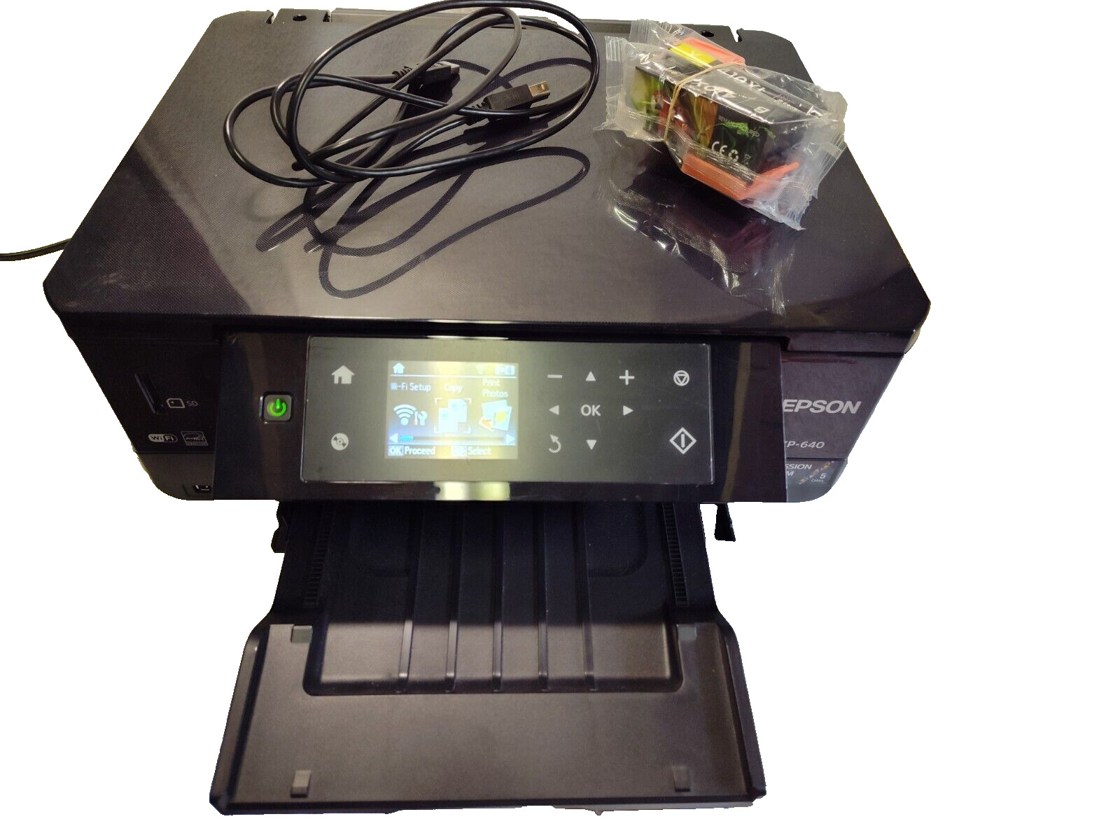 Epson XP-640 Wireless Color Photo Printer Expression Premium Black 0489