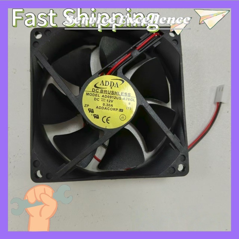 1X NEW ADDA AD0912US-A70GL DC12V 0.30A 90*90*25MM 9025 9CM 2Pin Cooling Fan#