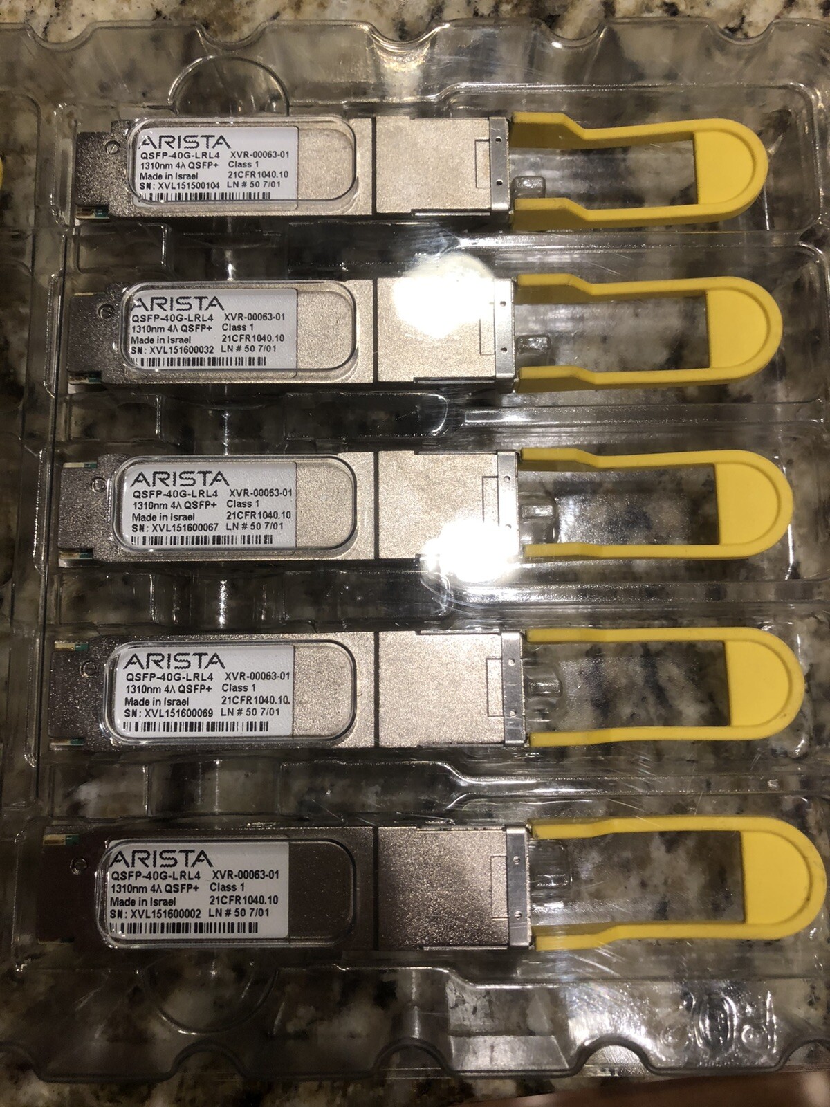 Arista QSFP-40G-LRL4 Class1 XVR-00063-01 1310nm QSFP+ 1km 