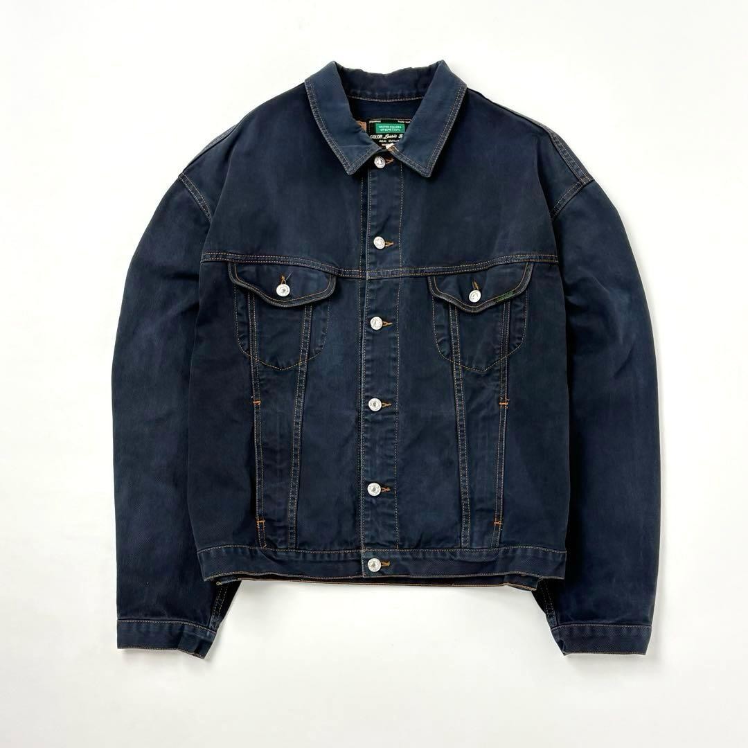 80s Italian-Made Benetton Vintage Denim Jacket, Size 54 (XXL)