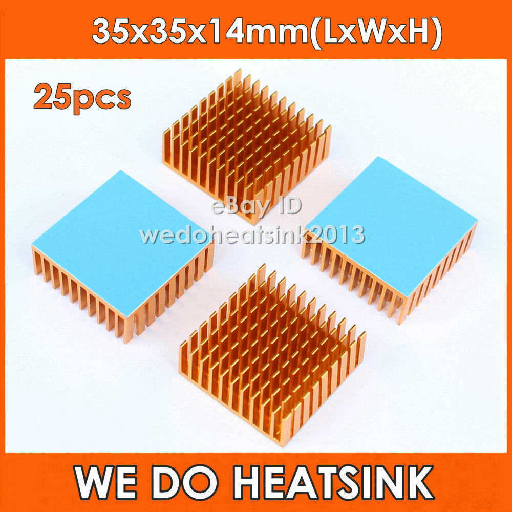 25pcs 35x35x14mm Aluminium Slot Heatsinks Cooler for 1W 3W High Power LED Light