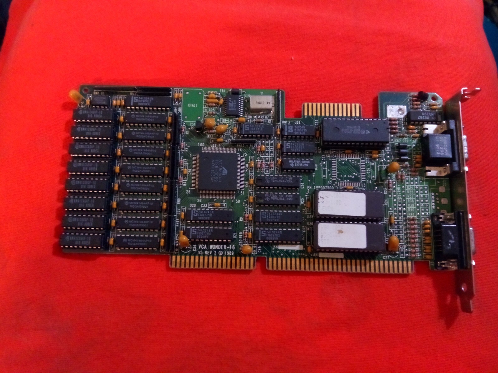 1989 Vintage ISA Card Ati VGA Wonder-16  V5 REV.2  256KB RAM 286 386 486 