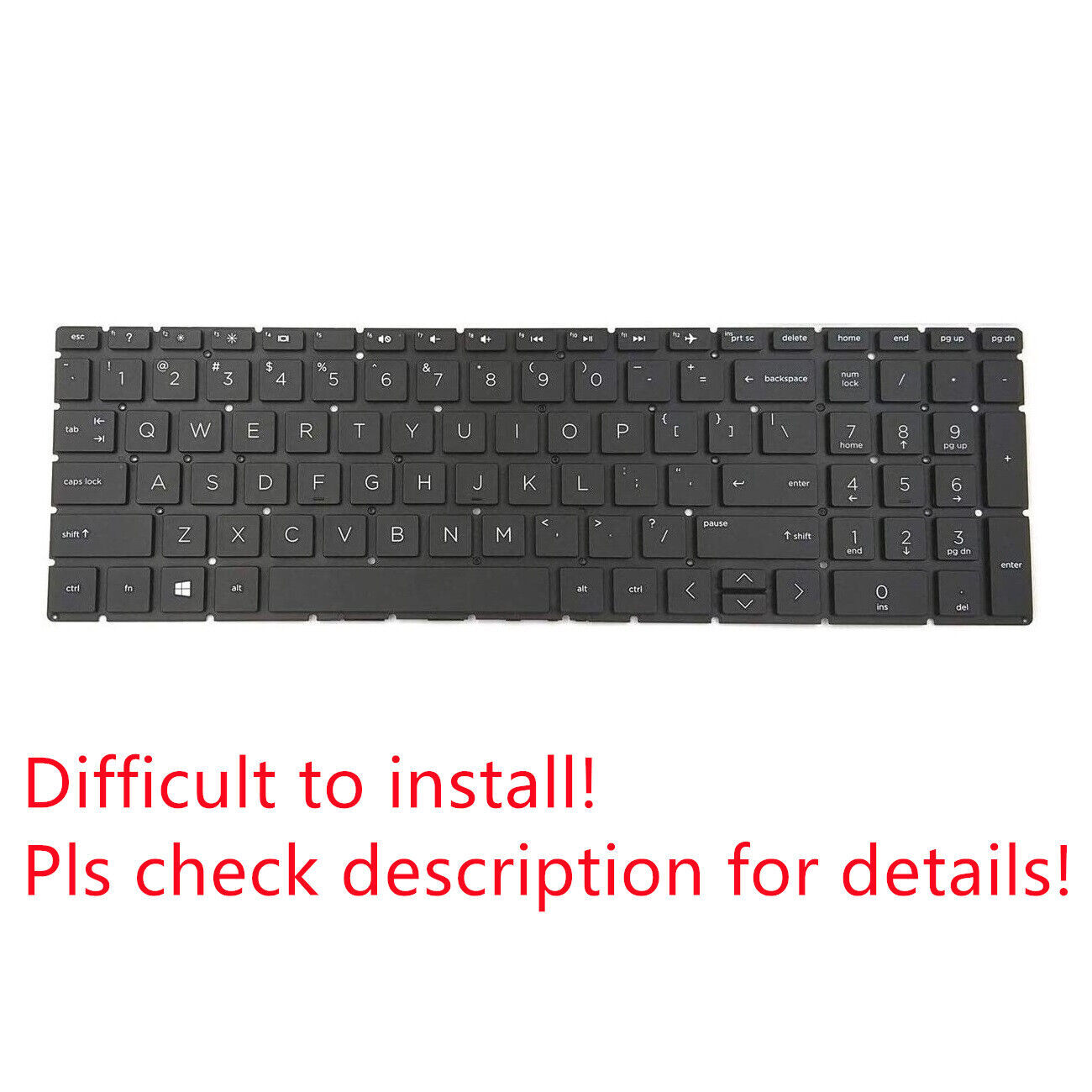 Original US Black Non-Backlit Keyboard for HP 250 g7