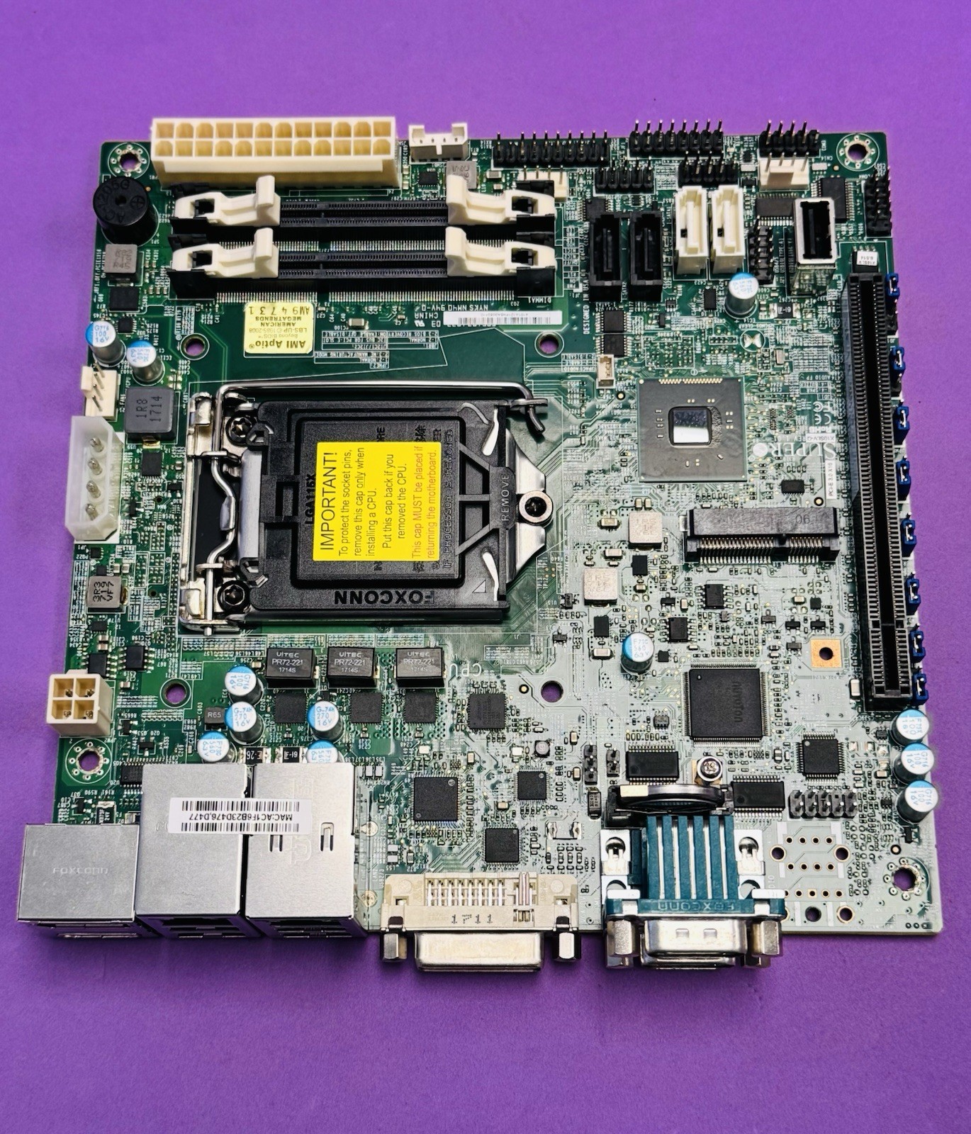 SUPERMICRO X10SLV-Q Mini ITX Server Motherboard *NO I/O SHIELD PLATE*