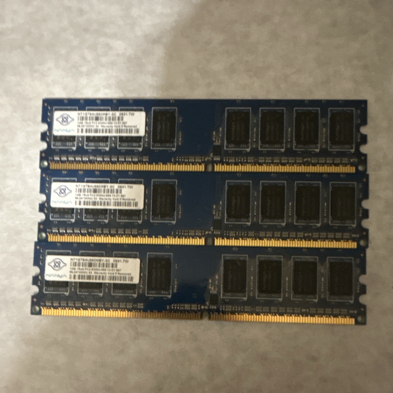 NANYA, DDR2 SDRAM DIMM, MEMORY CARD, NT1GT64U88D0BY-3C, 1GB, 1RX8 PC2-5300U