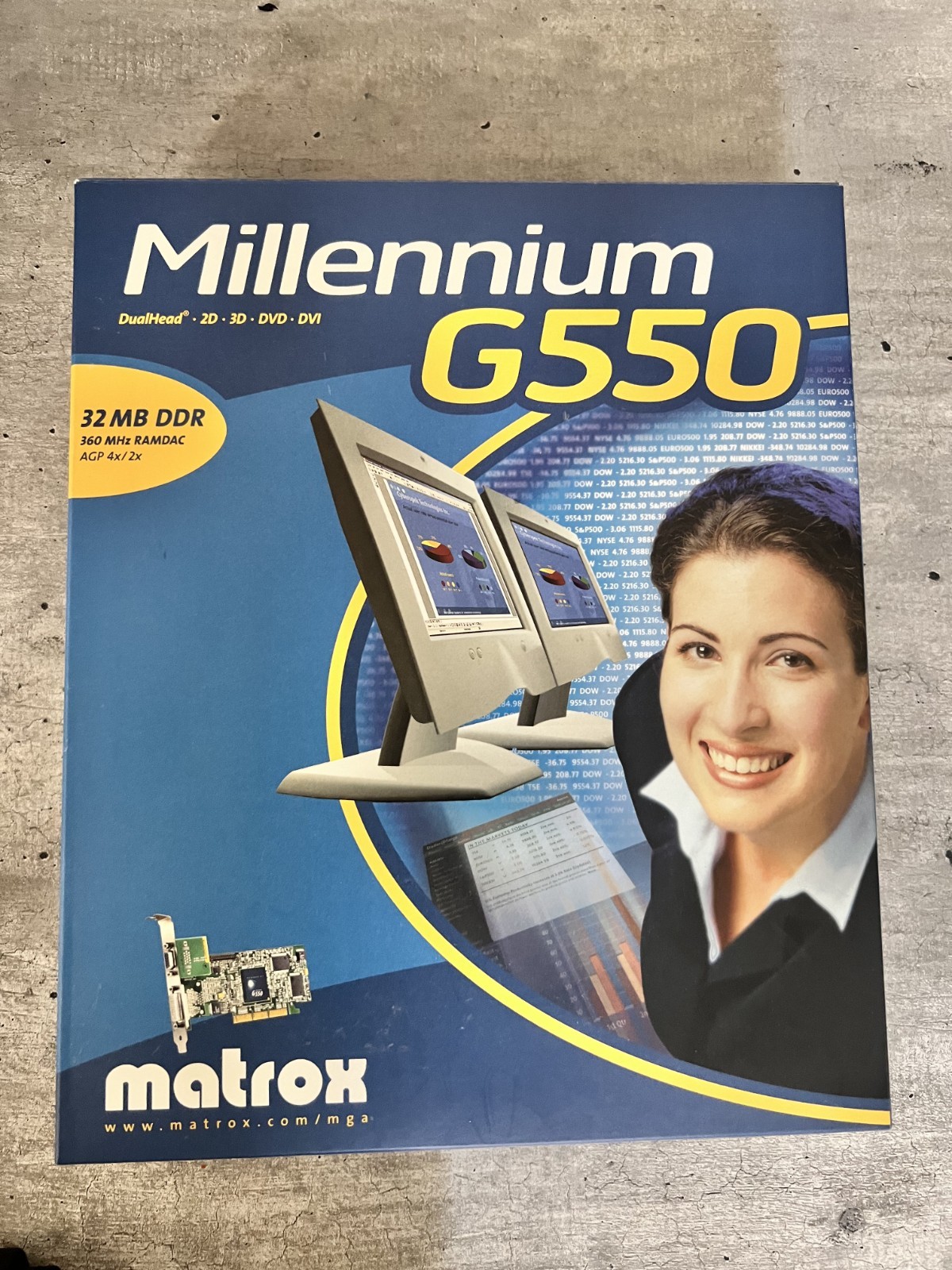 MATROX MILLENNIUM G550 32MB G55+MDHA32DR VGA Card - AGP Slot 7012-03 REV A