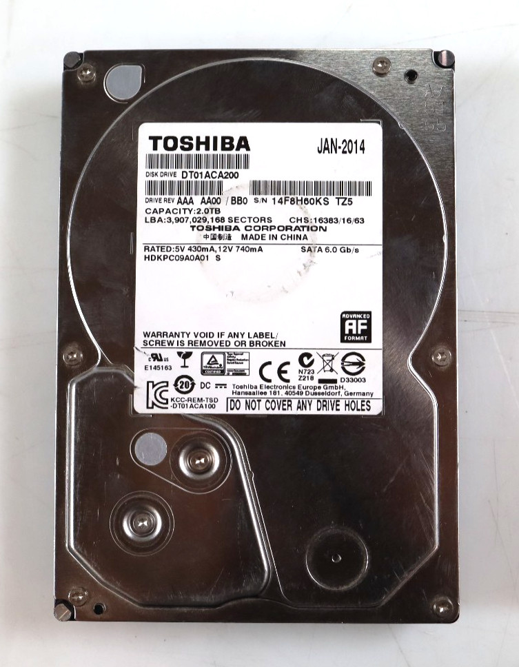 Toshiba DT01ACA200 2TB 7200RPM SATA 6Gb/s 3.5" Hard Drive