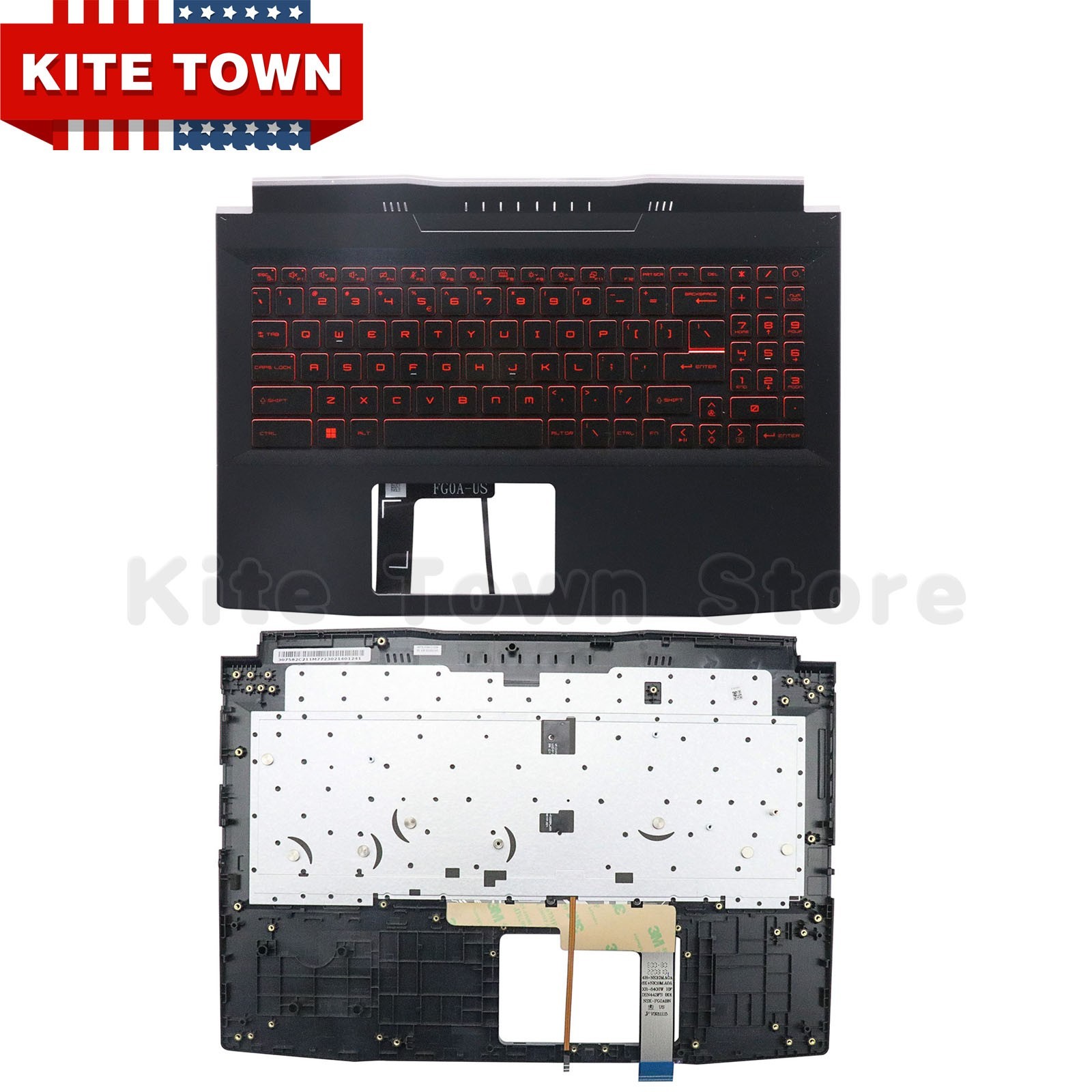 New Laptop Palmrest For MSI Katana GF66 MS-1581 MS-1582 Backlit Keyboard USA
