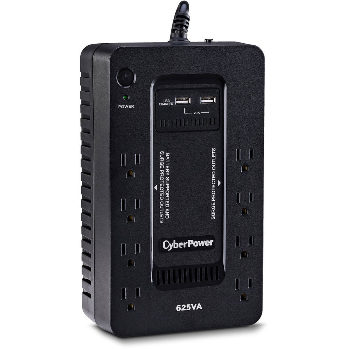 CyberPower ST625U 8-Outlet Compact Standby UPS with 2x USB Type-A Ports, 625 VA