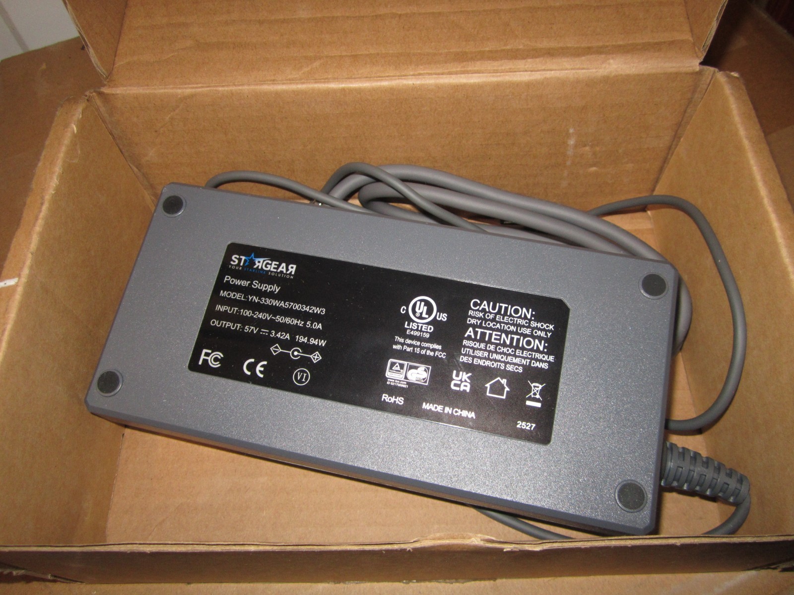 STARGEAR Starlink Gen 3 Charger, 195W AC Power Adapter for Starlink Standard 4X