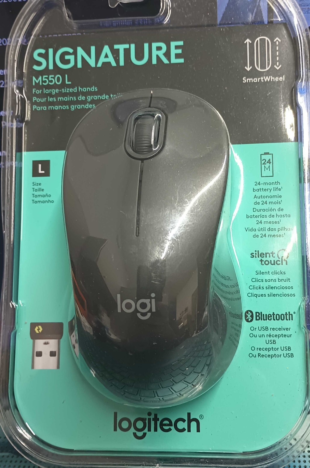 Logitech - Signature M550 L Full Size Wireless Bluetooth Optical Ambidextrous