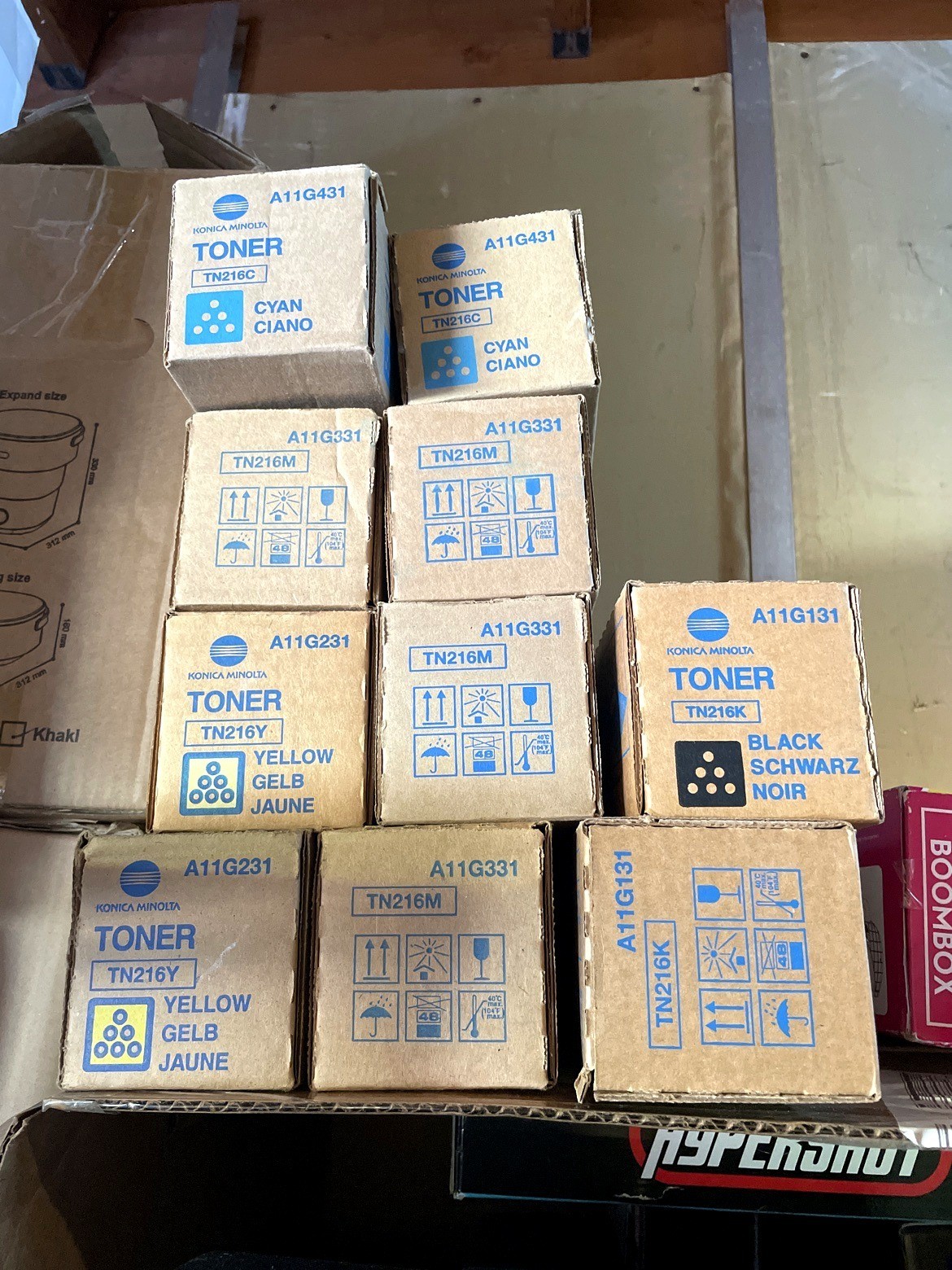 Konica Minolta TN216 Toner Set CMYK Genuine OEM Sealed bizhub C220 C280 C360