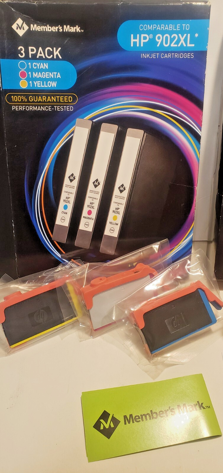 NEW  Members Mark 902XL 3-Pack Cyan(1), Magenta(1), Yellow(1) open box