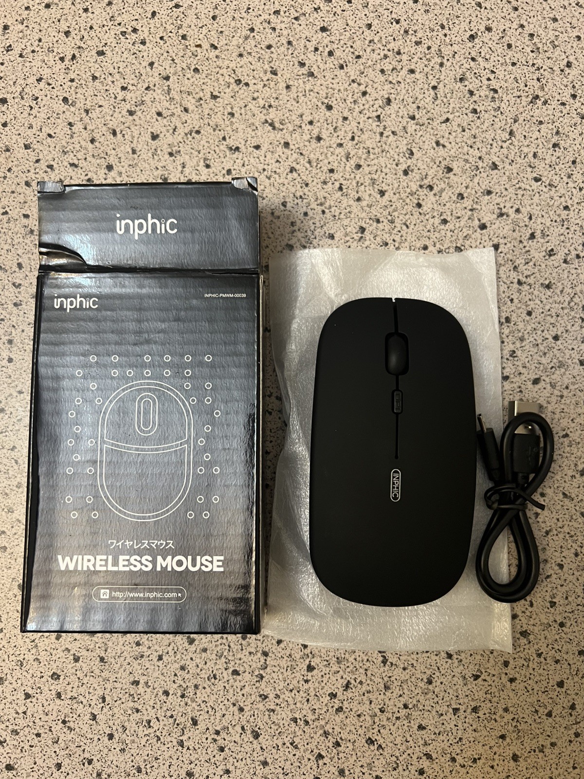 Inphic Electronics PM1 Rechargeable Wireless Mouse Black-New
