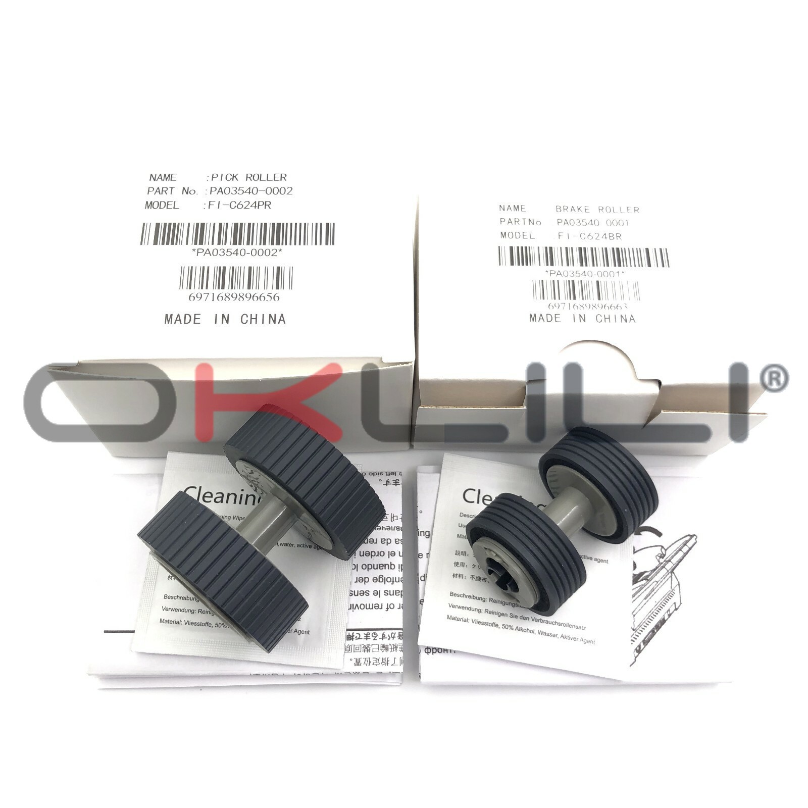 50SET Pick Brake Roller for Fujitsu Fi-6130Z Fi-6125 Fi-6225 PA03540-0001/0002