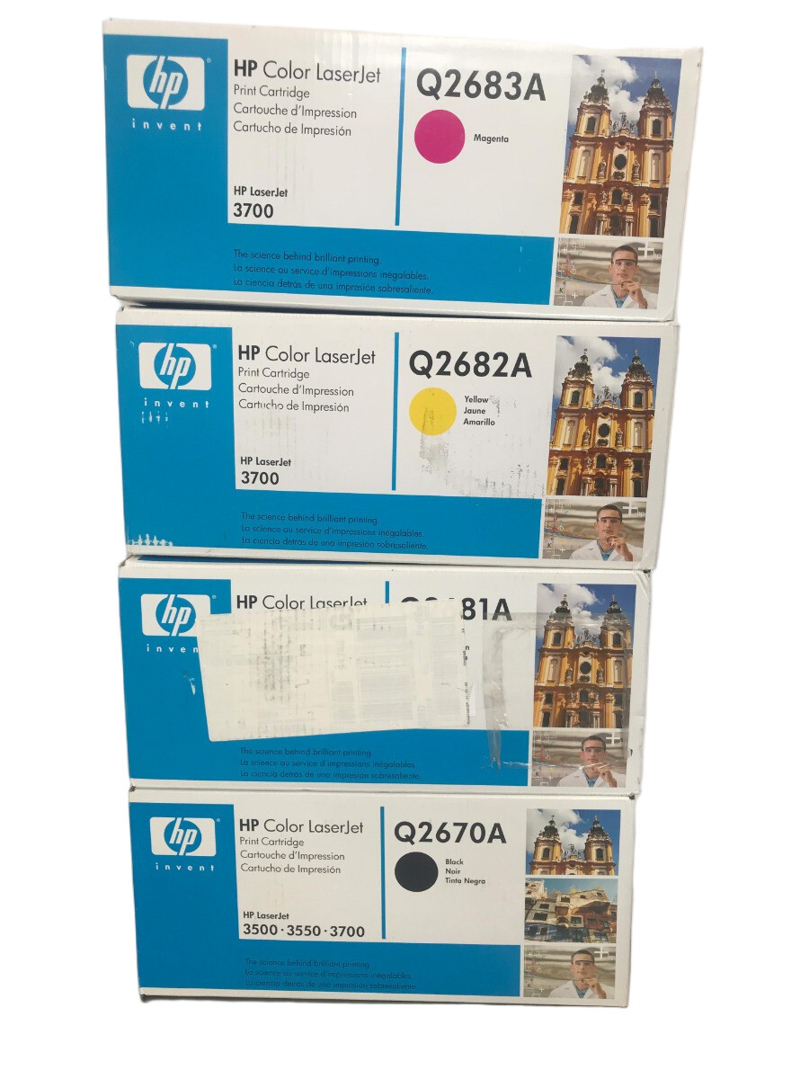 Lot 4 Genuine HP Q2670A Q2681A Q2682A Q2683A Toner LaserJet 3700 CMYK