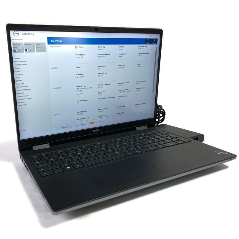 Dell Precision 7670 16" Laptop Core i7-12850HX 2.1GHz 16GB 1TB NVMe SSD - Win11P