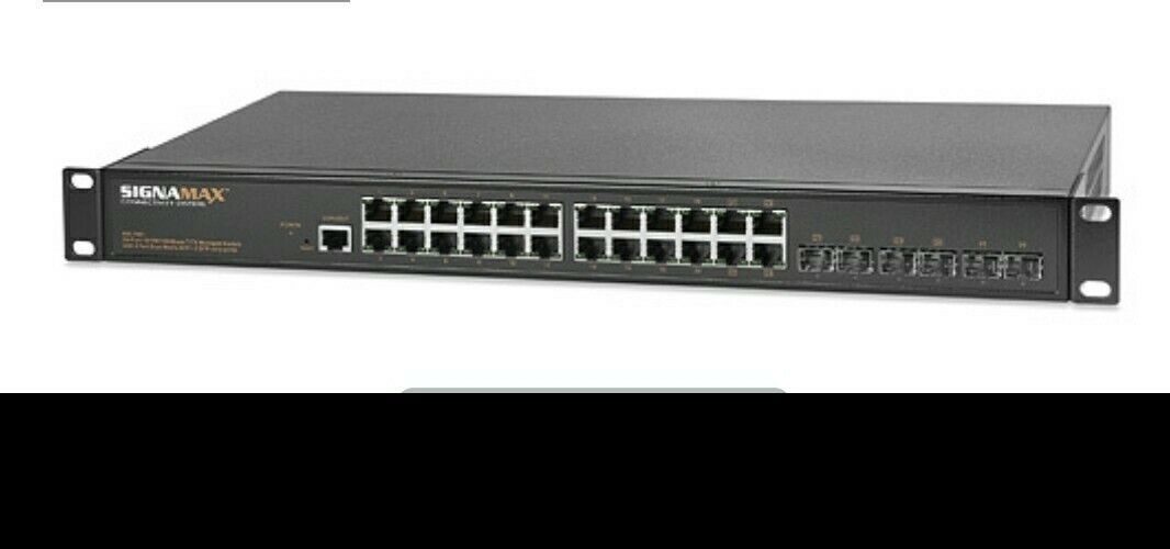 Signamax 065-7861 26 Port 10/100/1000 Stackable Managed Switch + 6 SFP Dual...