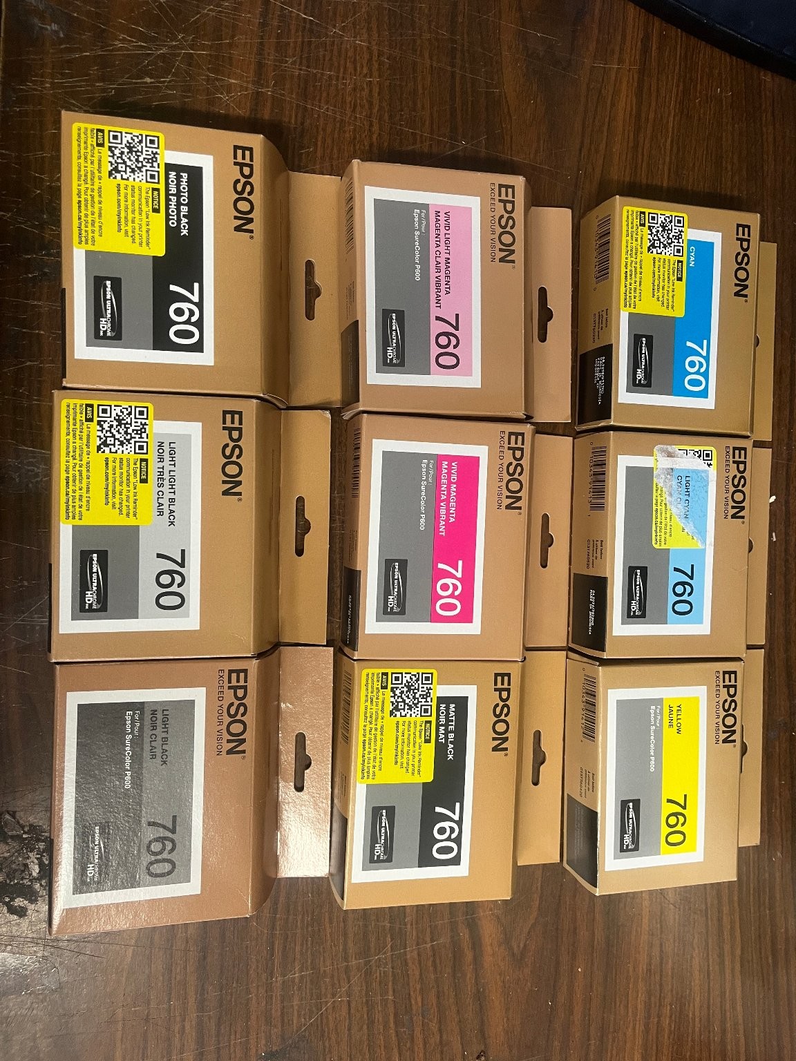 Lot 9 Epson 760 Ink Cartridge SureColor P600