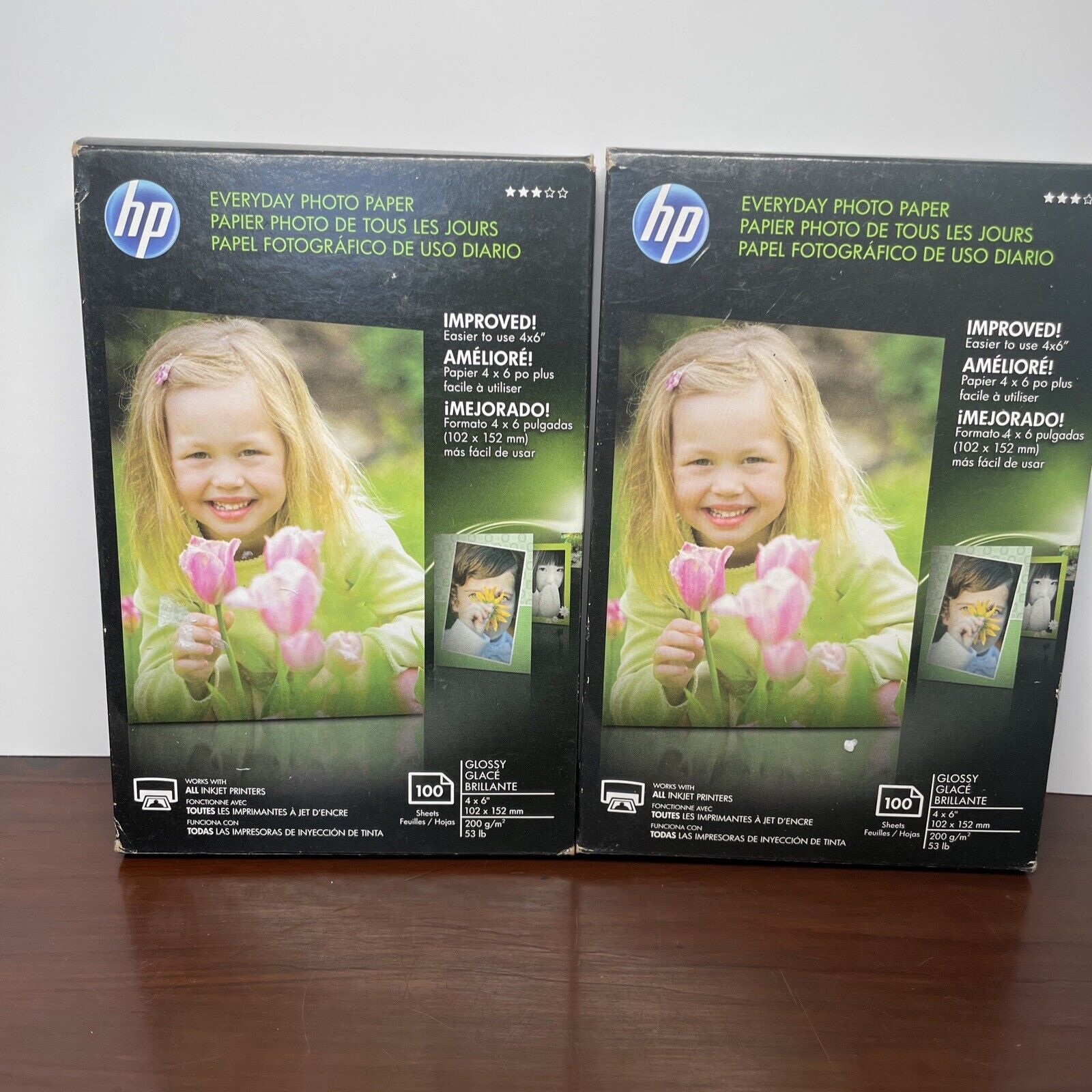 HP Genuine Everyday Photo Paper 100 Sheets 4x6 Glossy 2 Pack 200 Sheets Total