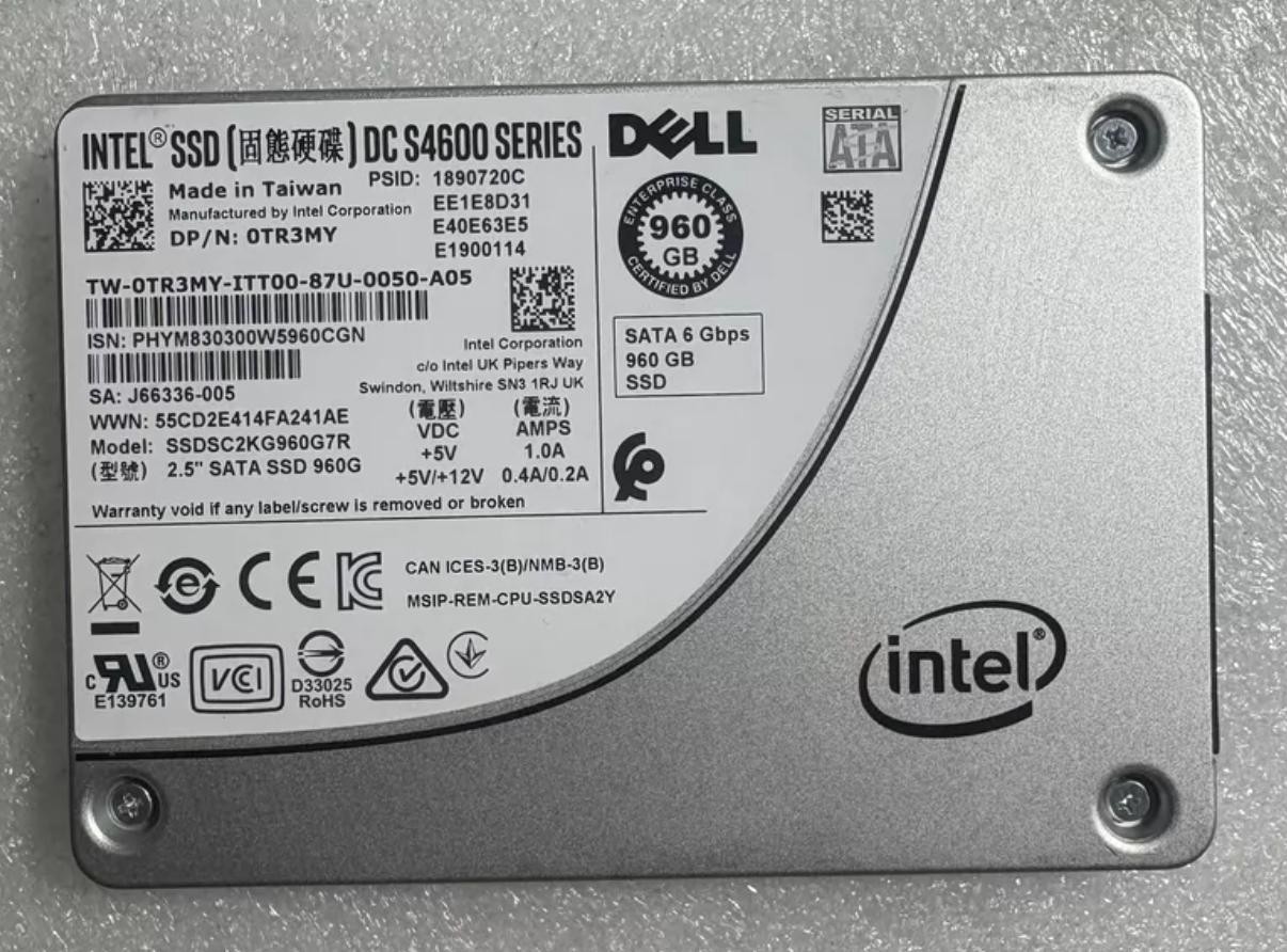 Intel S4600 960GB DELL SSD 2.5" SATA 6Gb/s SSDSC2KG960G7R