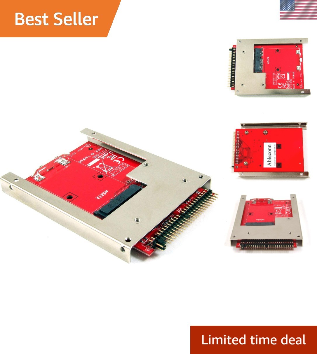 Lightweight mSATA to 2.5'' IDE Adapter with Aluminum Housing - Made in Taiwan