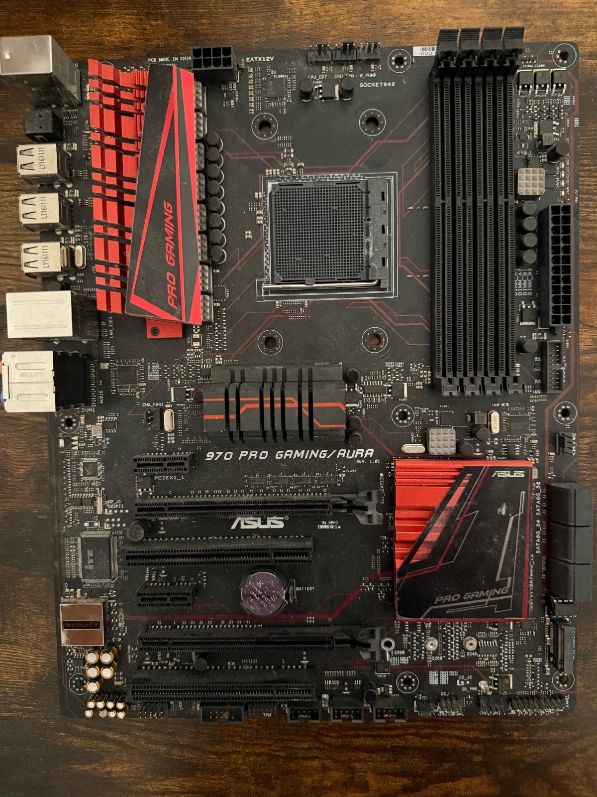 ASUS 970 PRO GAMING/AURA AM3+ Overclocking ATX Motherboard DDR3 M.2 I/O Tested