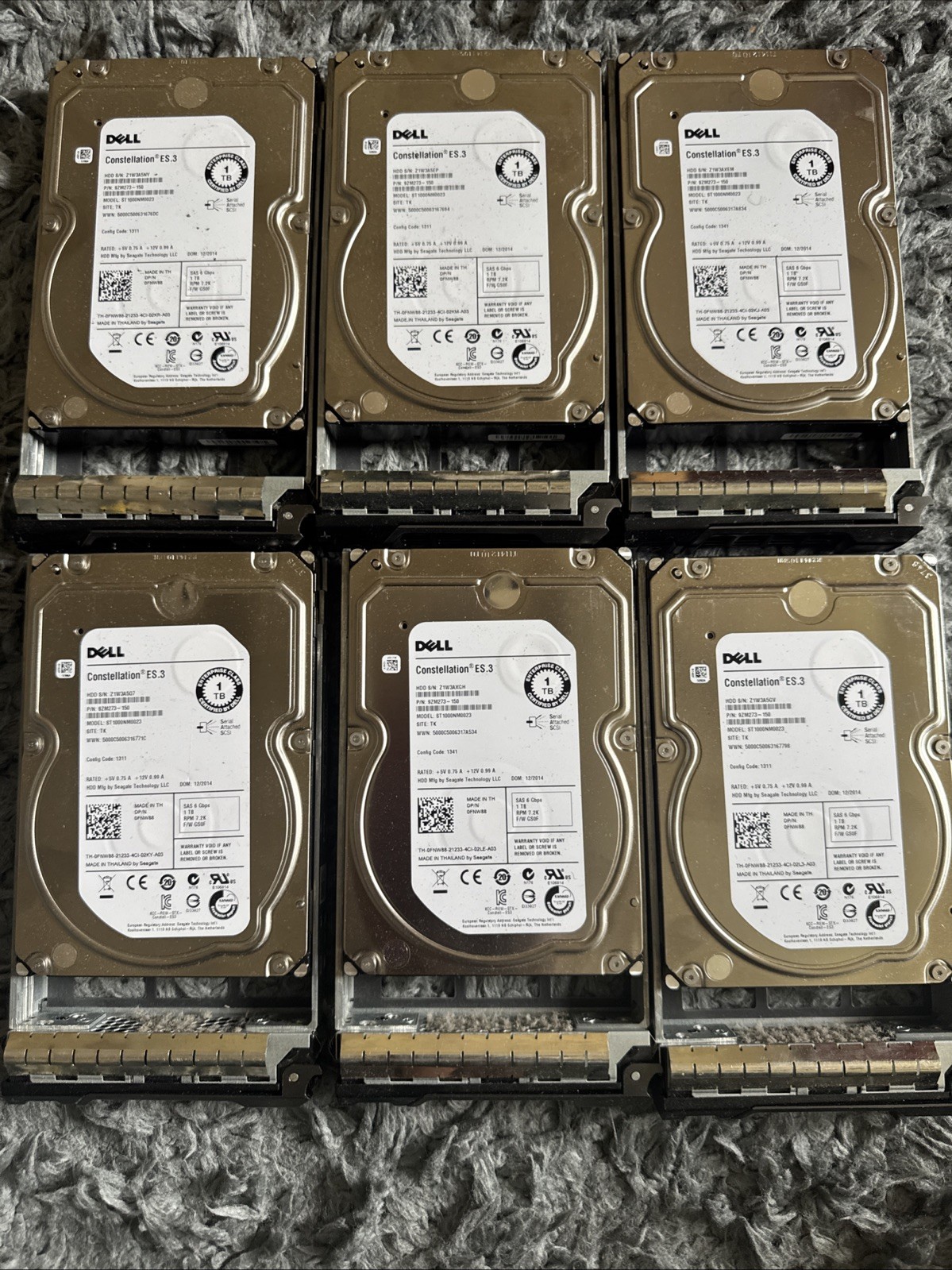 6 Dell, 9ZM273-150, SEAGATE 1TB 7200rpm 6Gb/s 128MB SAS 3.5-inch Drive