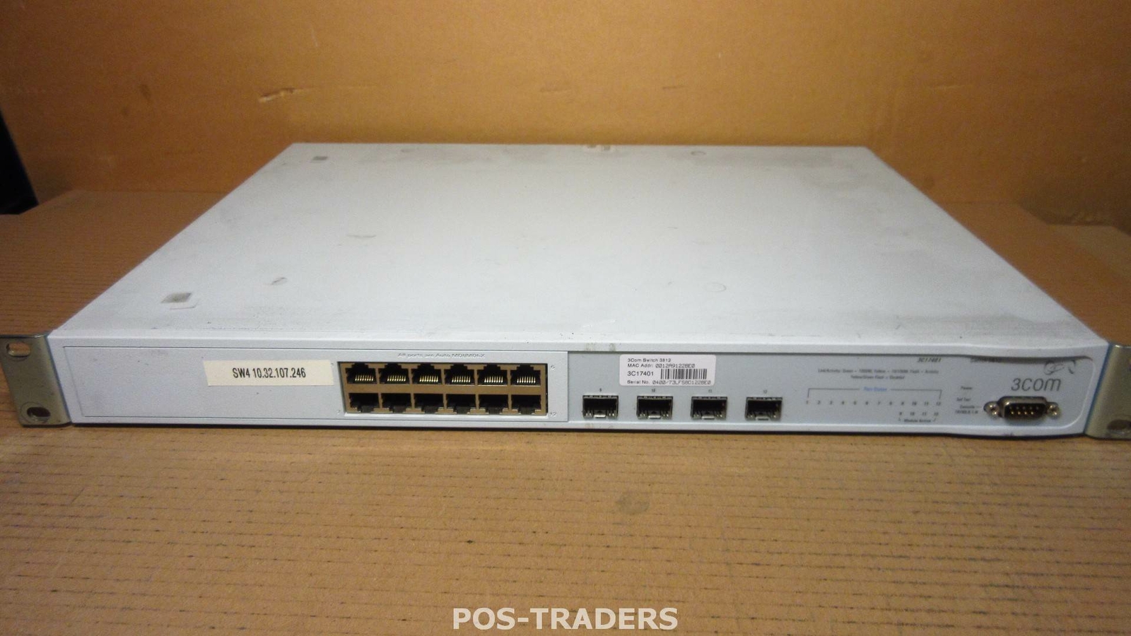 3com 3812 3C17401 SuperStack Switch 12-Port 10/100/1000 Gigabit 4x SFP Ports
