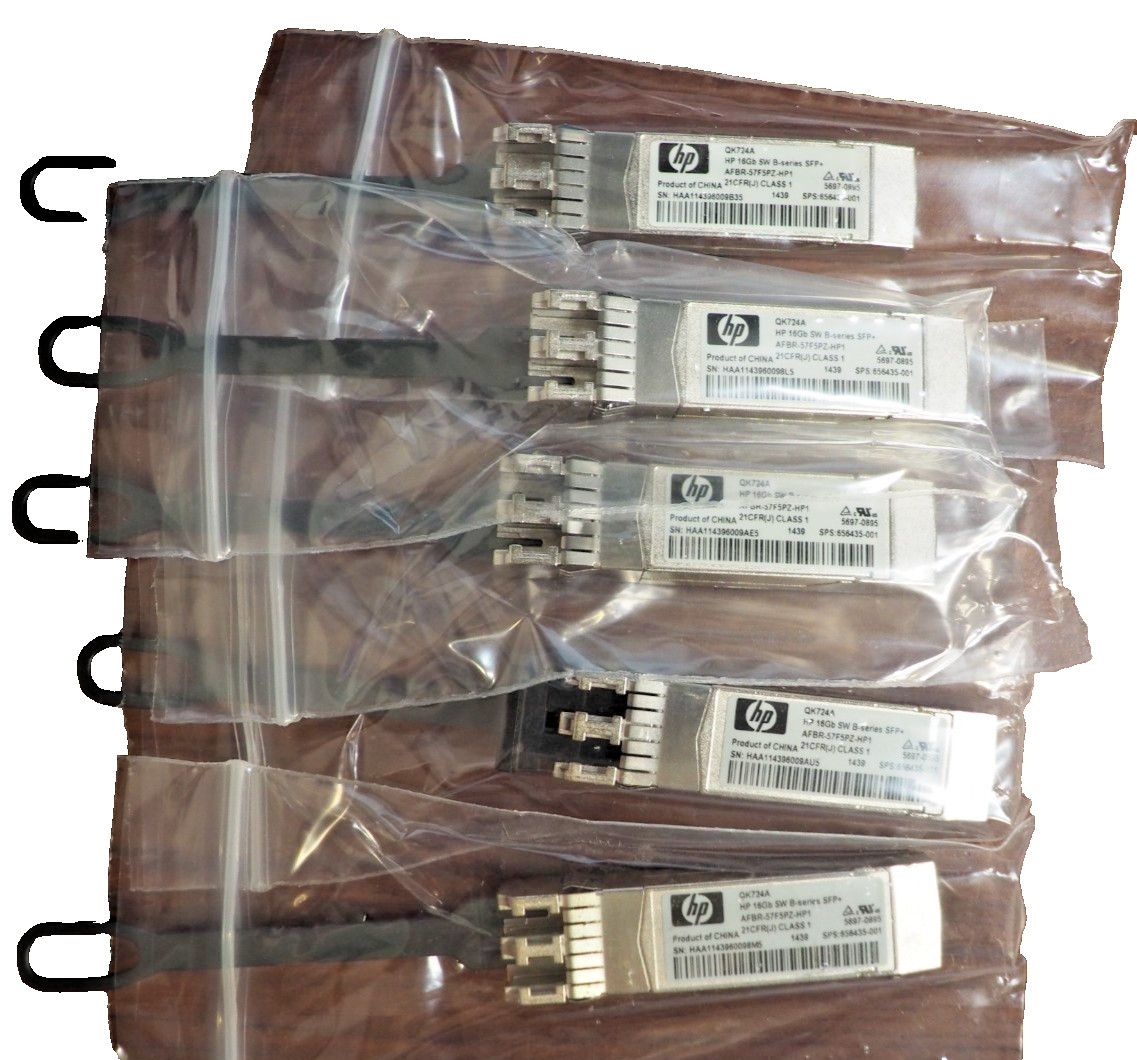 Lot of*5 HP QK724A 16GB SW SFP+ 656435-001 AFBR-57F5PZ-HP1 Optical Transceiver