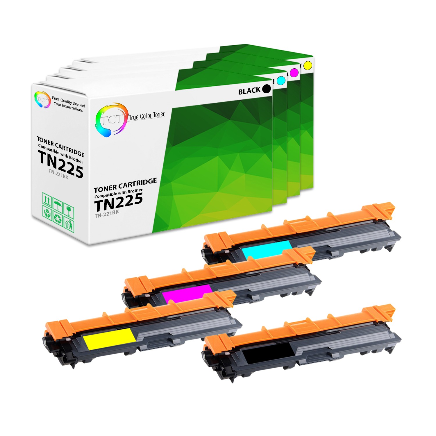 TCT 4PK TN225 Compatible toner set For Brother HL 3140cw 3170cdw MFC 9340cdw