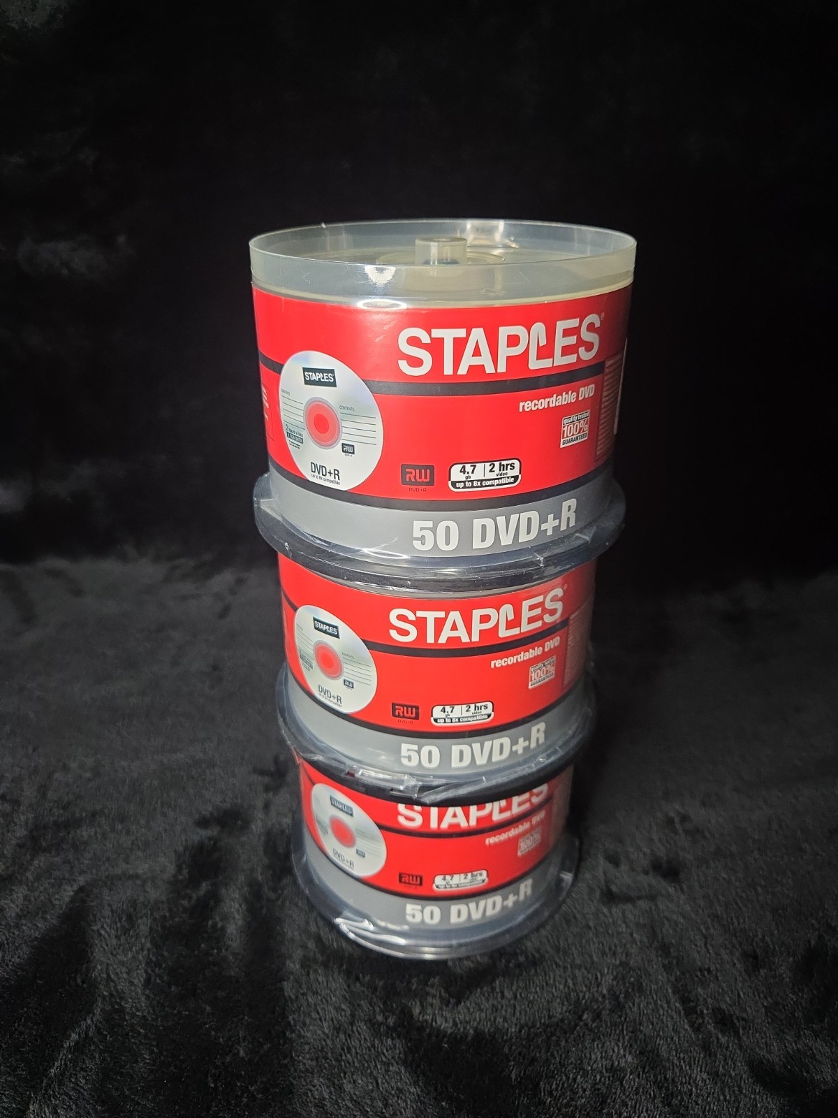 Staples DVD+R 3 50‑Packs– 4.7GB / 2hr / 1–8X – Brand New Sealed Blank Discs