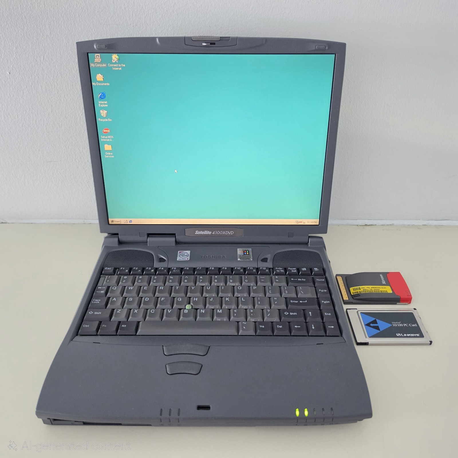 RETRO 14.1" Vintage TOSHIBA Satellite 4100XDVD Laptop - 128MB RAM - 60GB HDD