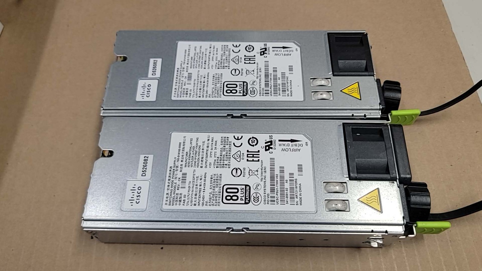 Lot of 2 Cisco 770W 80 Plus Power Supply Unit UCSC-PSU1-770W 341-0591-02 03 04