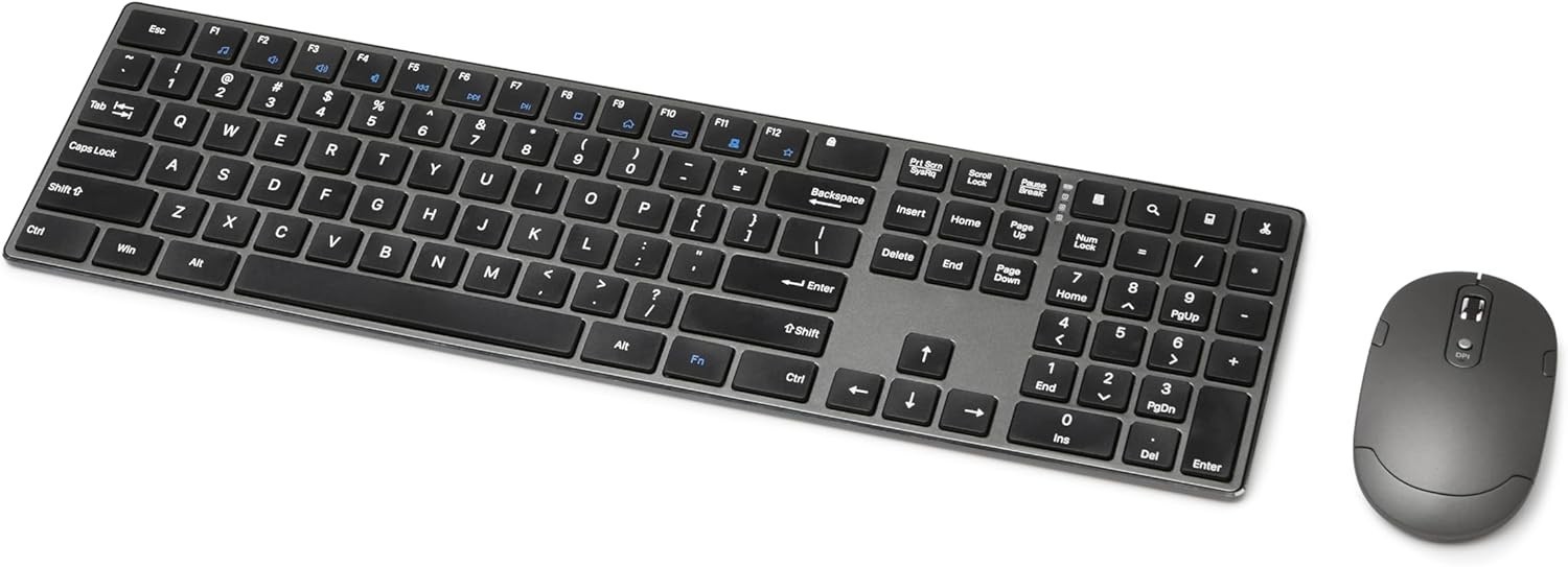 Amazon Basics HKM8983US Ultra Slim Premium Wireless Keyboard & Mouse Combo Black