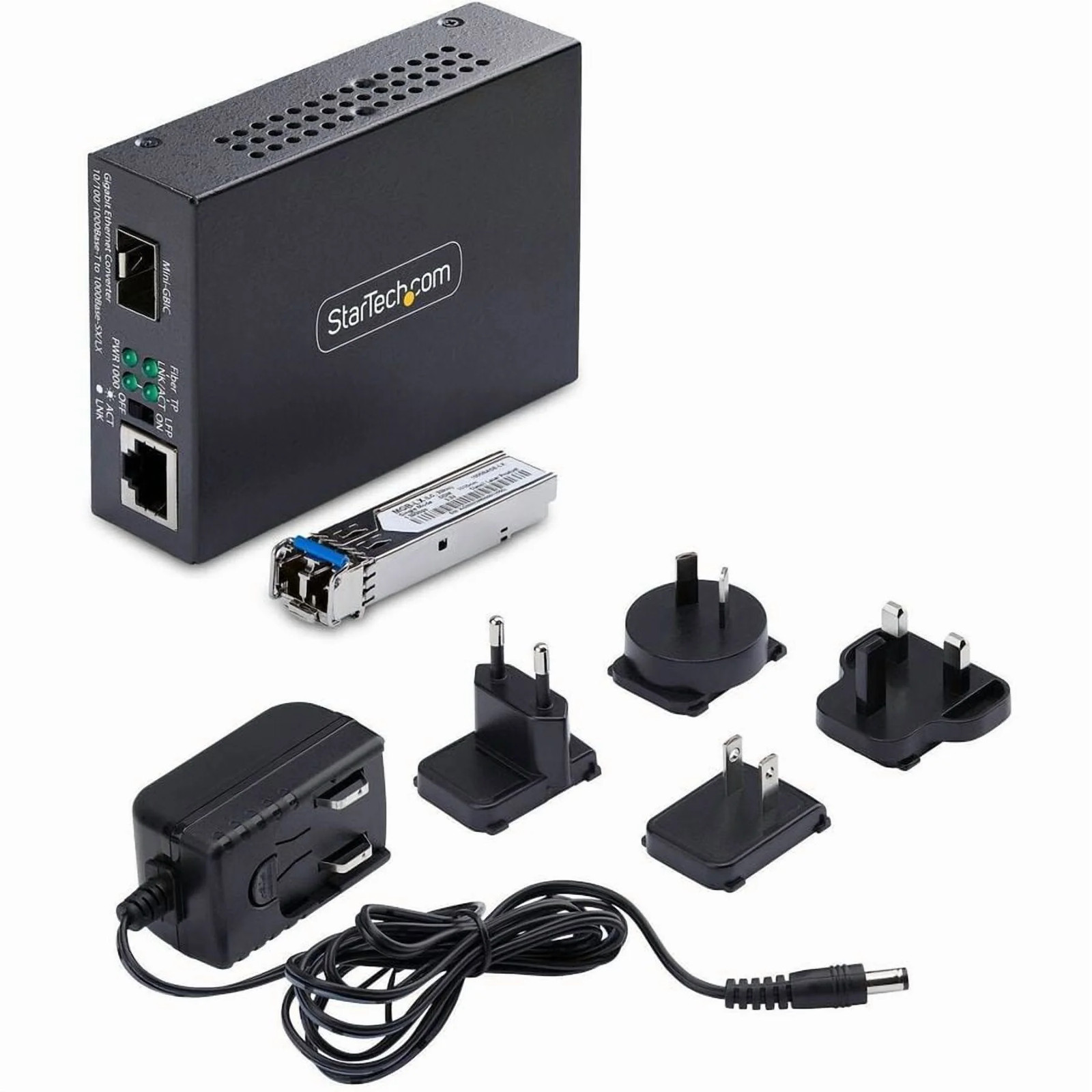STARTECH MCM1110SMLC20 GIGABIT ETHERNET COPPER-TO-FIBER MEDIA CONVERTER, SM LC