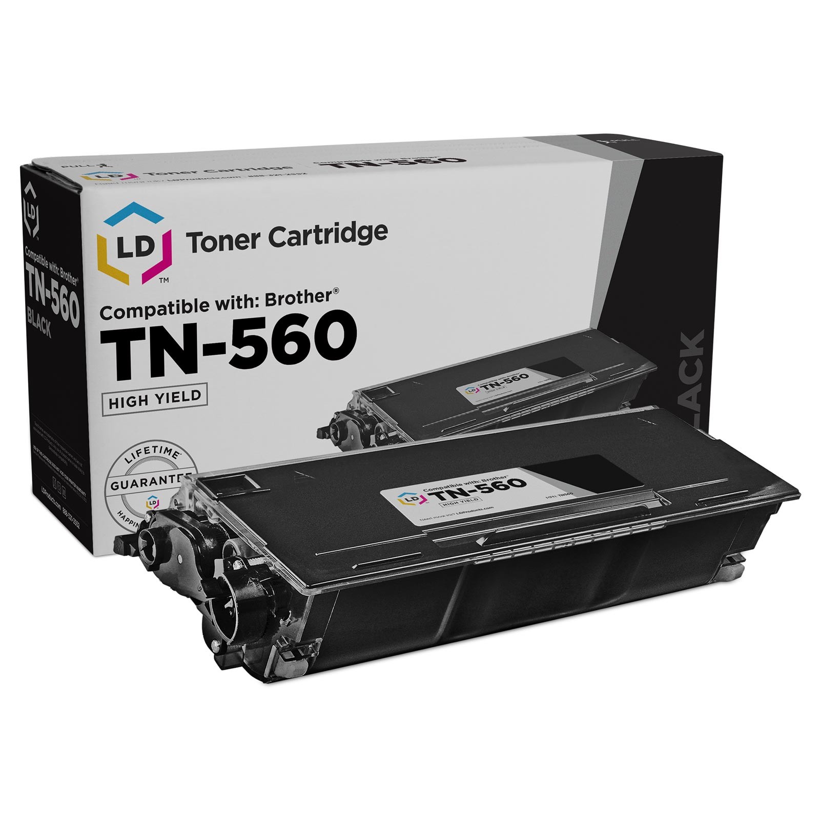 LD Compatible Toner Cartridge Replacement for Brother TN-560 High Yield (Black)