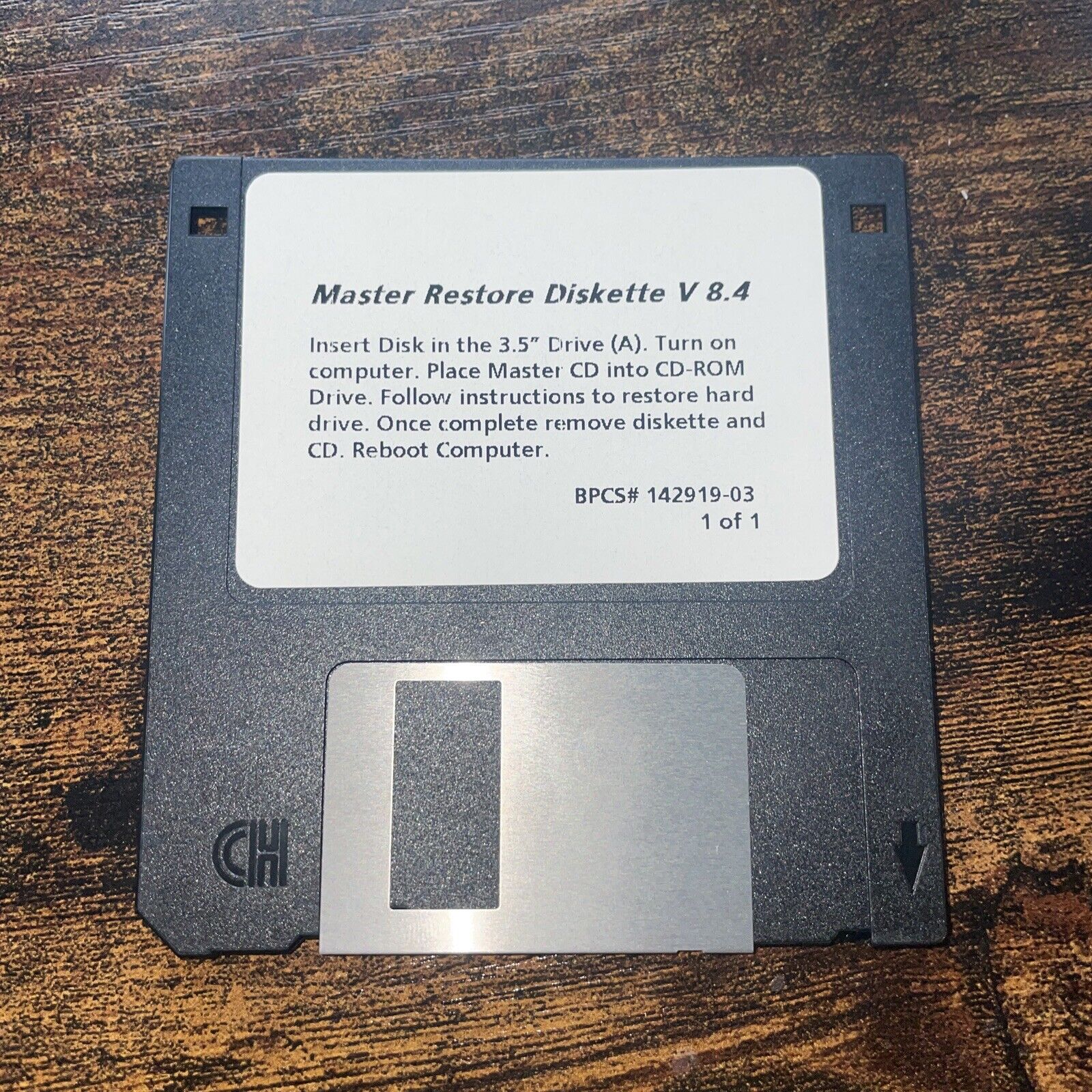 Packard Bell Master Restore Diskette V8.4 Floppy Vintage Computer Computing