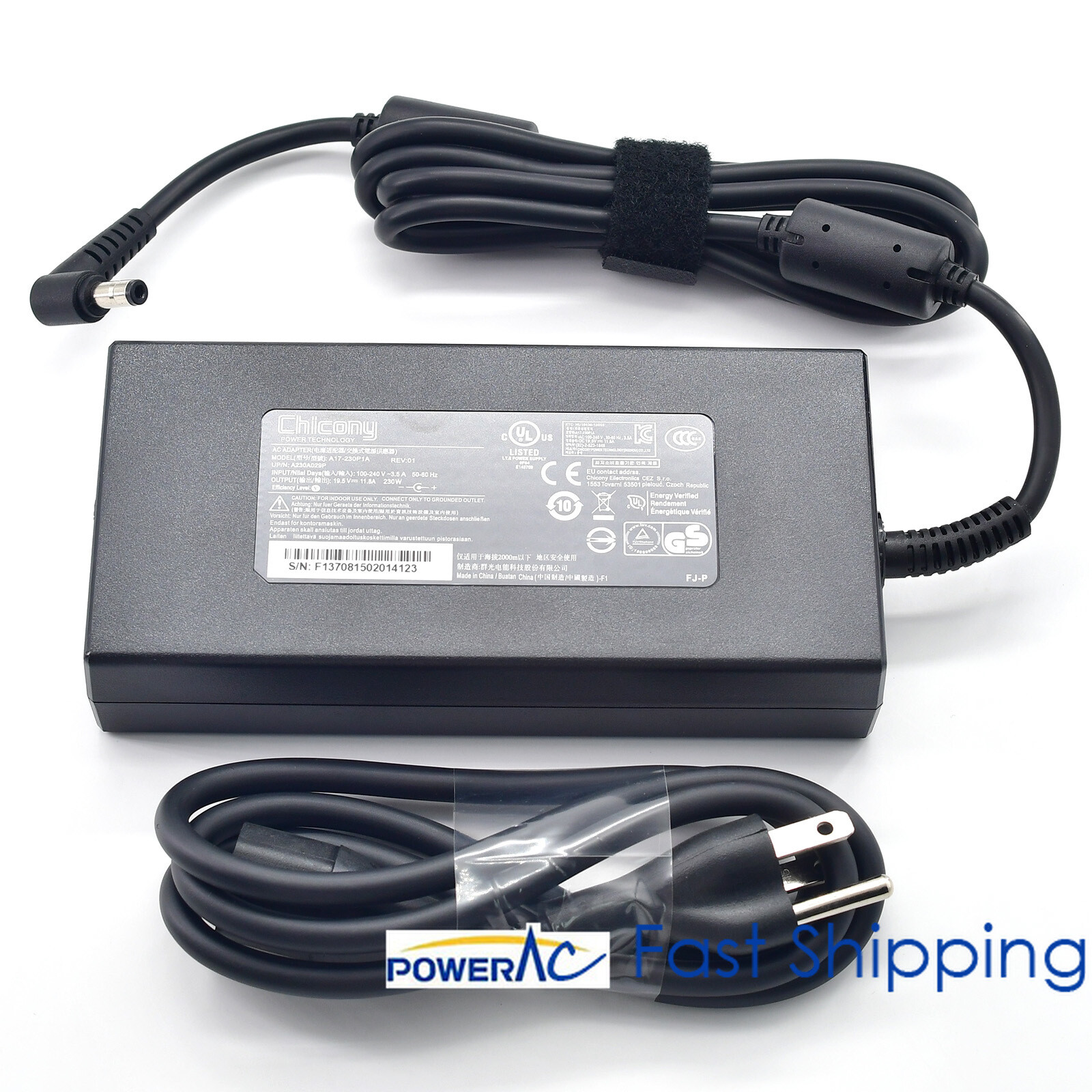 Genuine Chicony 230W Charger for EVOO EG-LP7 Gaming Laptop 15.6" 5.5*2.5mm
