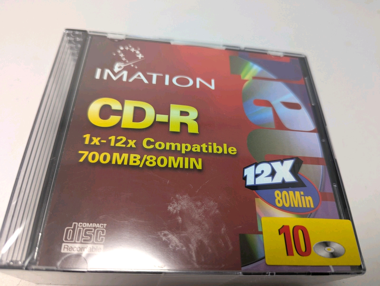 NEW SEALED 10 Pack Imation CD-R 700MB / 80MIN 12X Recordable Compact Discs CDR