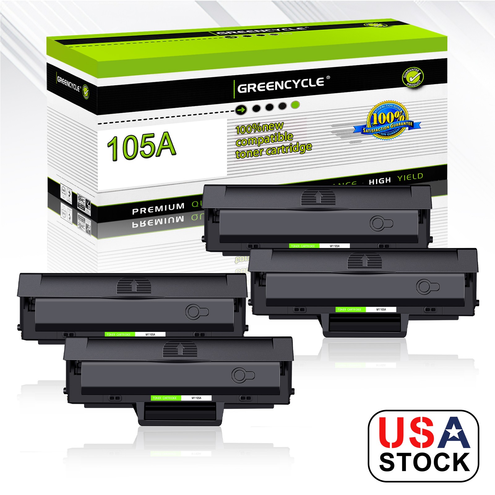 4PK Black W1105A 105A Toner For HP LaserJet 107a 107r 107w 135a 135w 137fnw MFP