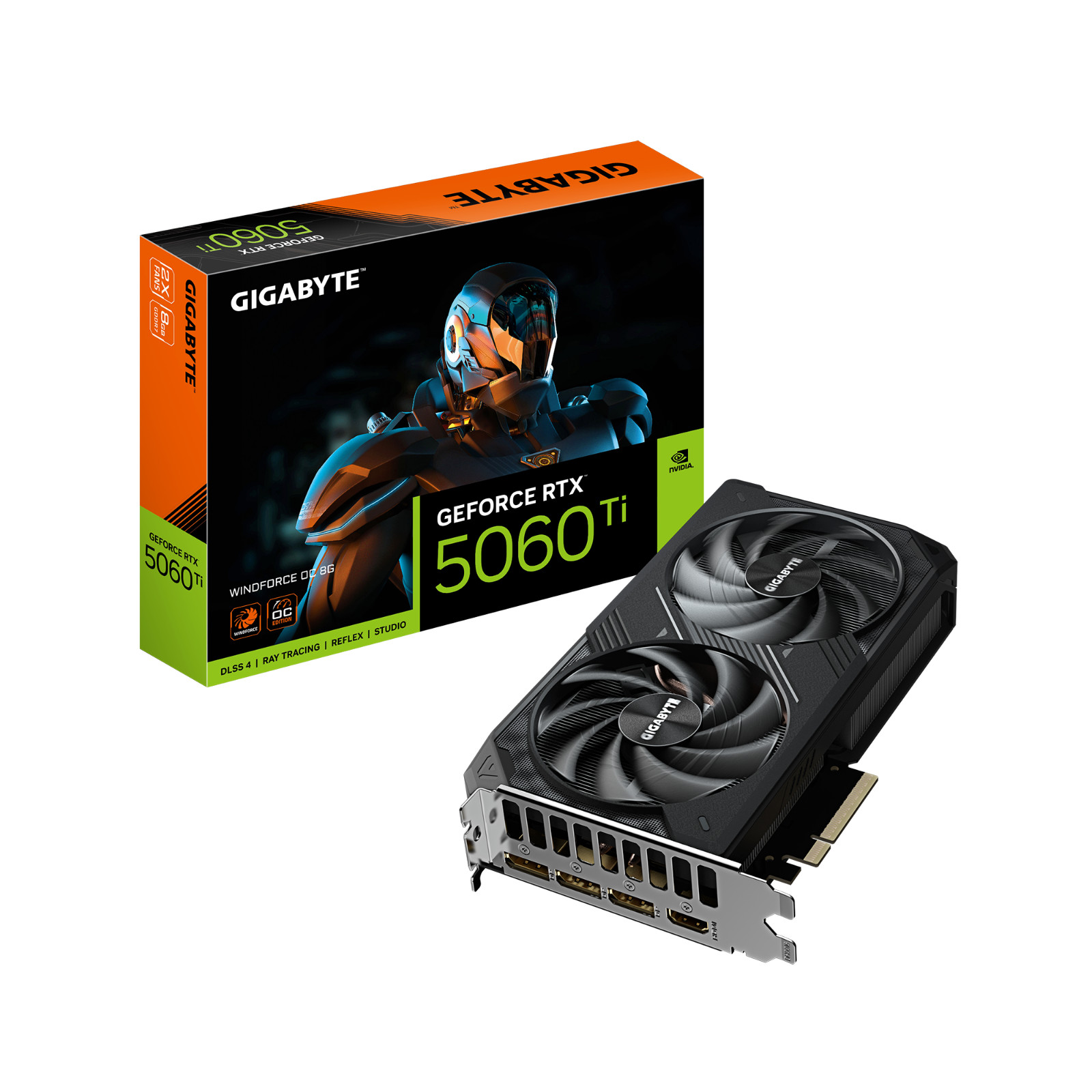 Gigabyte NVIDIA GeForce RTX 5060 Ti Windforce Overclocked Dual Fan 8GB GDDR7