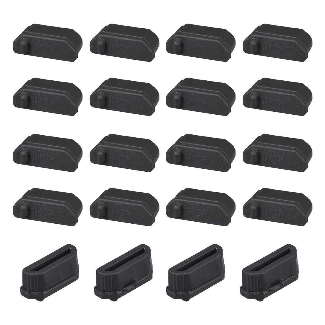 Silicone TV  Anti-Dust Stopper Cap Cover for FEMALE Port Black 20 Pack