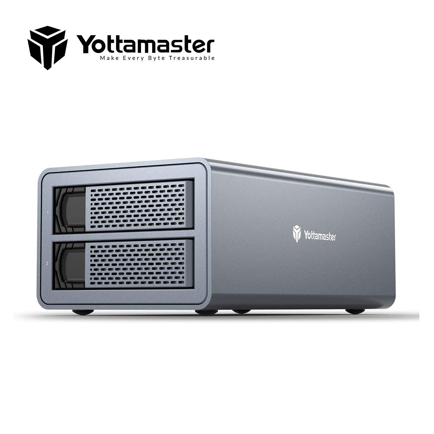 Yottamaster 2 Bay External Hard Drive Enclosure RAID USB3 2.5" 3.5" SATA HDD SSD