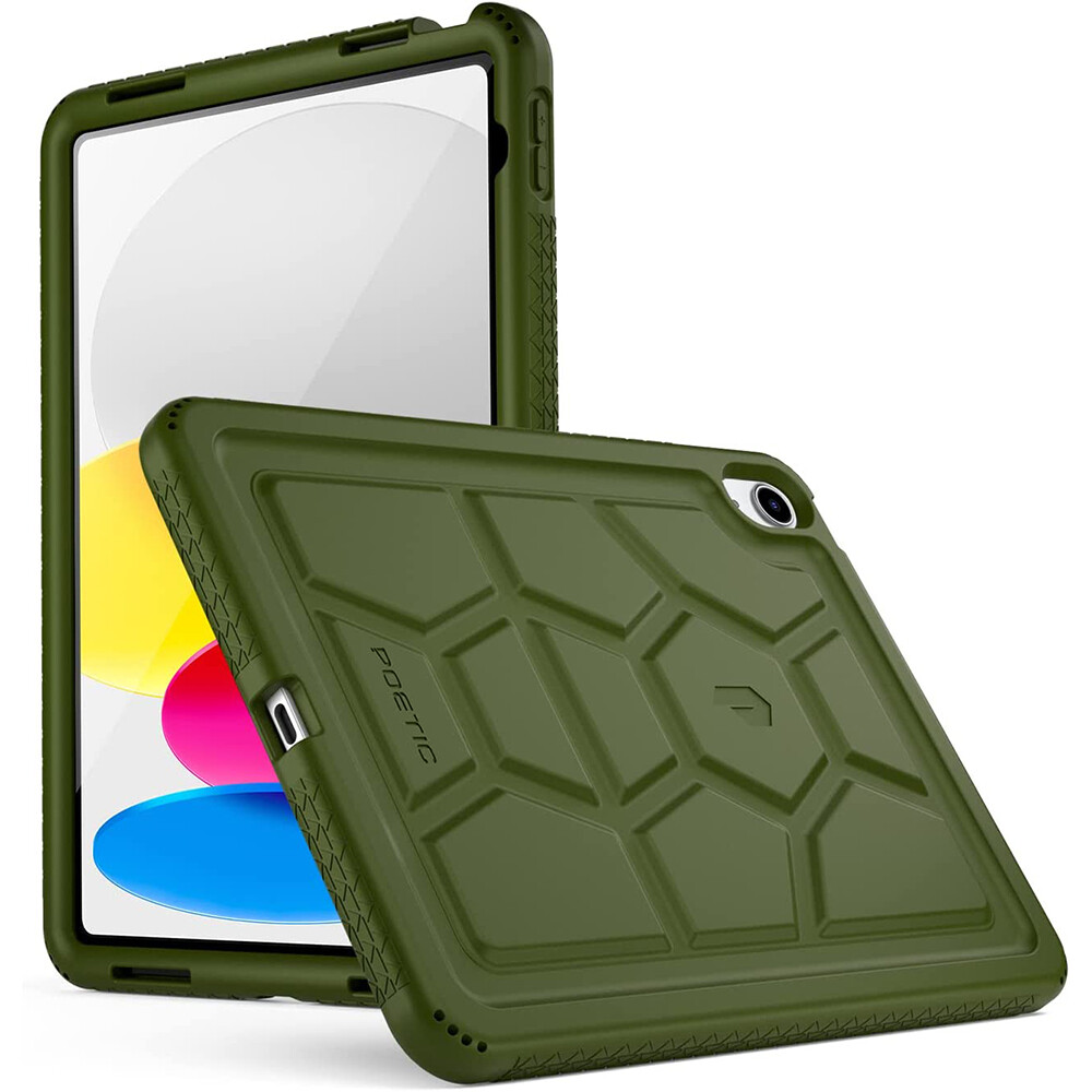 Poetic Turtle Skin for iPad 10.9 2022 Case Kids Friendly Cover Military Green