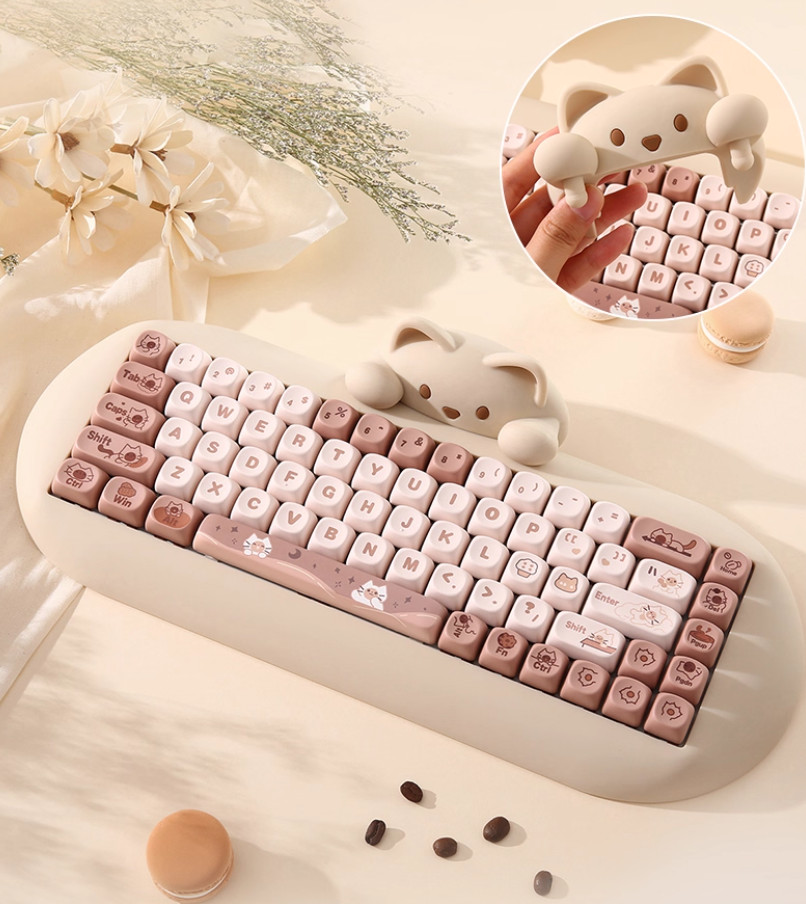 Yunzii Universe C68 Cocoa Cookie Meow  Wireless Keyboard