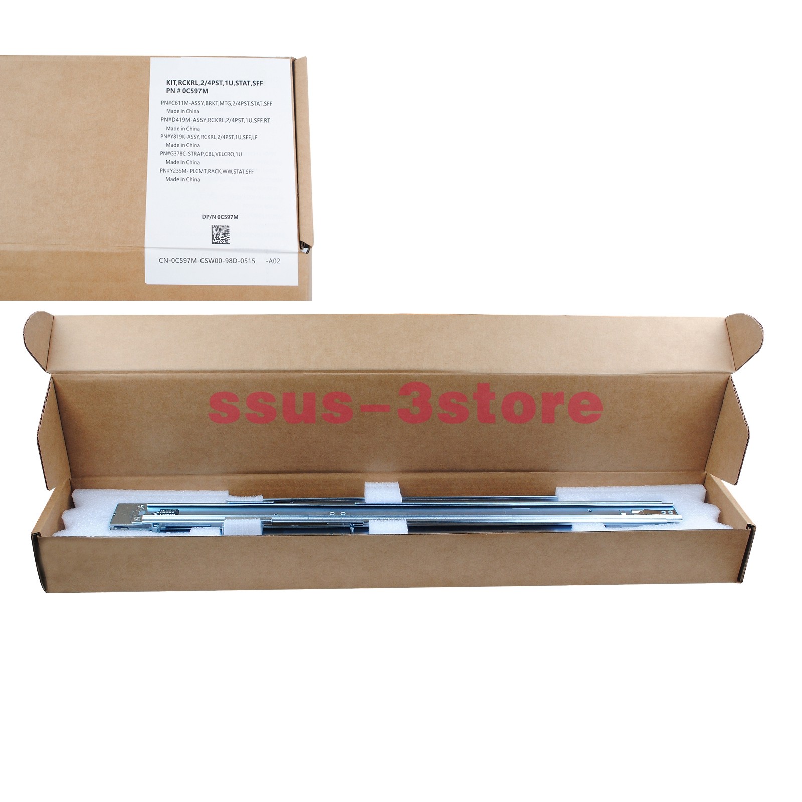 OEM 1U 2/4 Post Static Rail Kit For Dell R210 R220 R230 R240 R310 R410 R420 R430