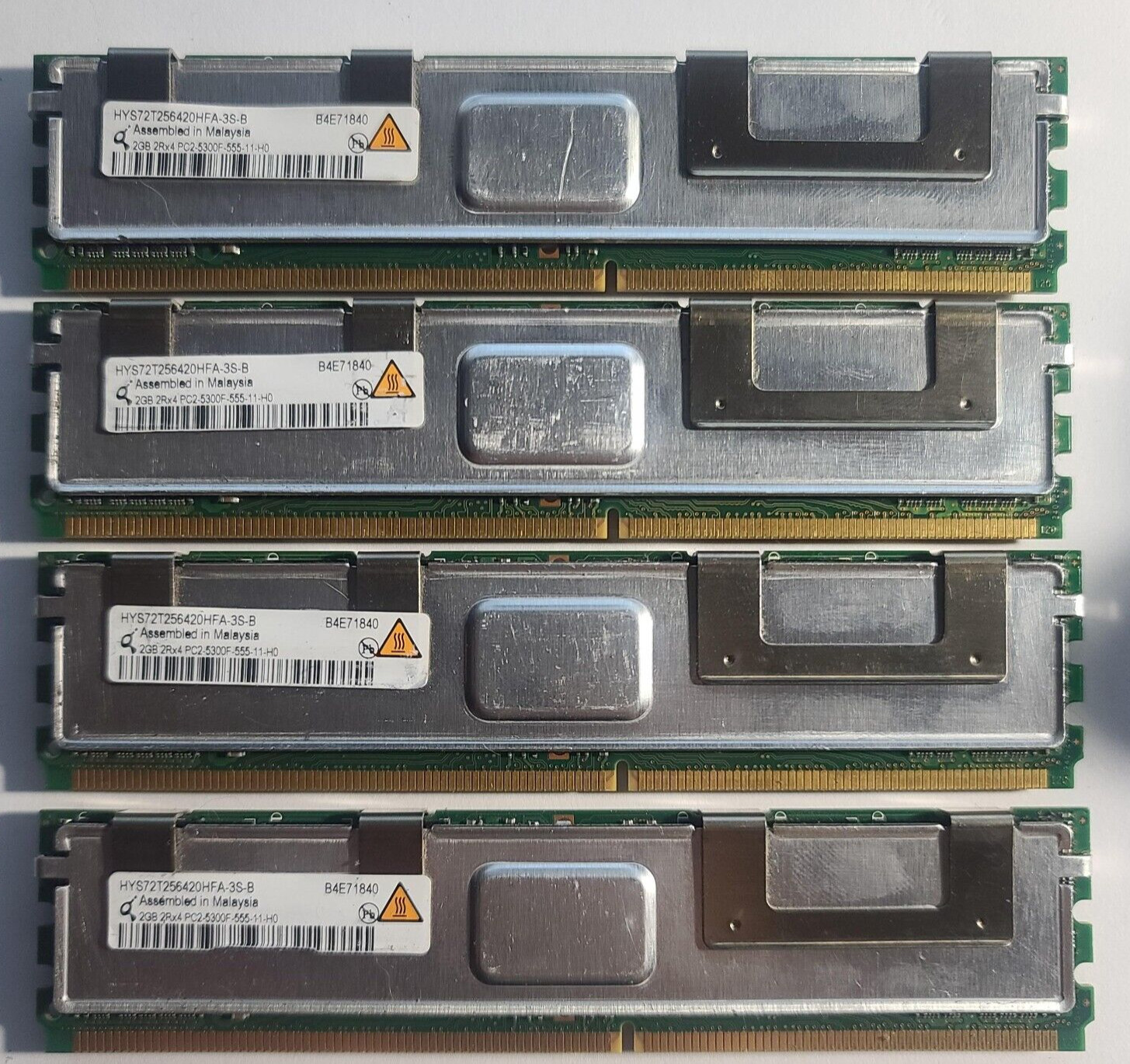 Qimonda/2GB 2Rx4 PC2-5300F 555-11-H0HYS72T256420HFA-3S-B/Server/Ram/2GBx4=8GB